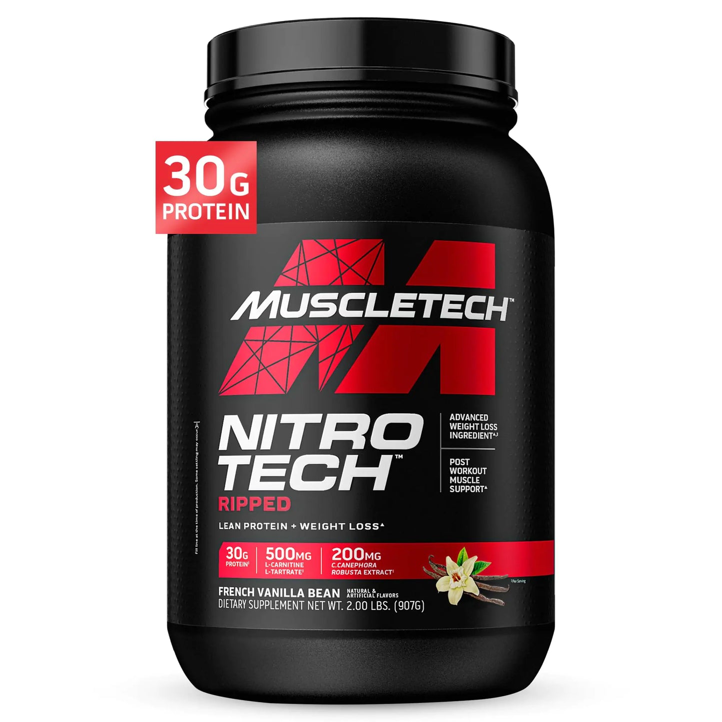Muscletech Nitro-Tech Ripped Whey Protein - French Vanilla 2LB