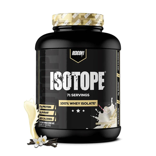 REDCON1 Isotope 100% Whey Isolate Vanilla - Keto Friendly Whey Protein Powder - Low Carb + Zero Sugar Whey Protein Isolate - Keto Protein Powder (71 Servings)
